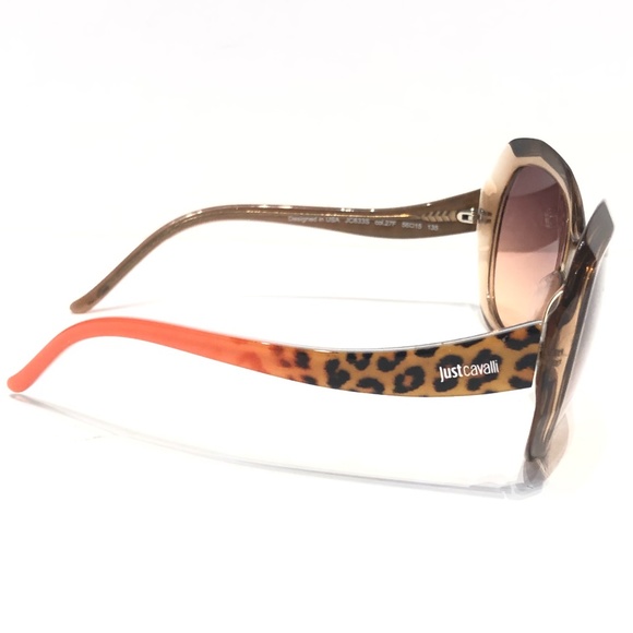 JustCavalli Beige Cat Eye Orange Leopard Rims